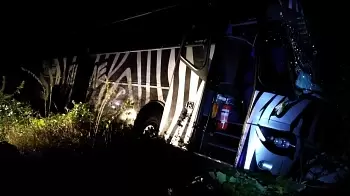 Международный автобус с 52 пассажирами по пути в Польшу слетел в кювет в Житомирской области (ФОТО / ВИДЕО)